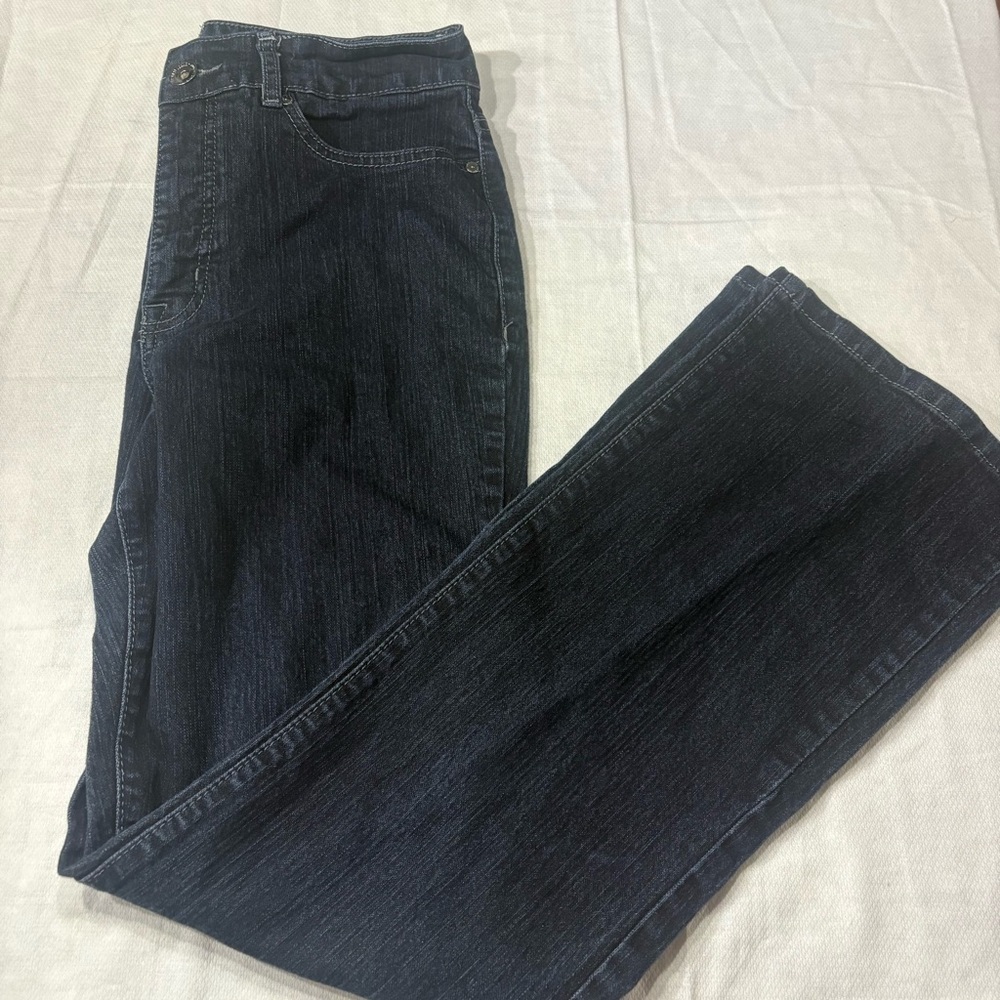 Nine West Y2K Wide Leg Trouser Jeans 10/29 Dark Wash 2000s